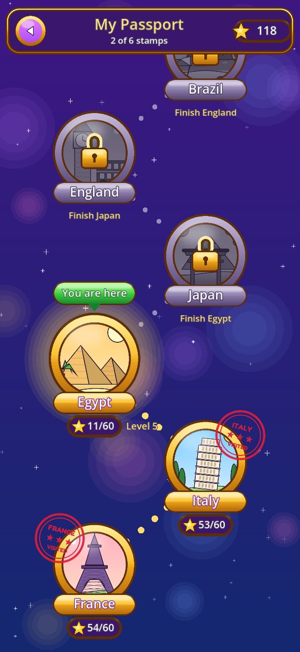 Passport with countries