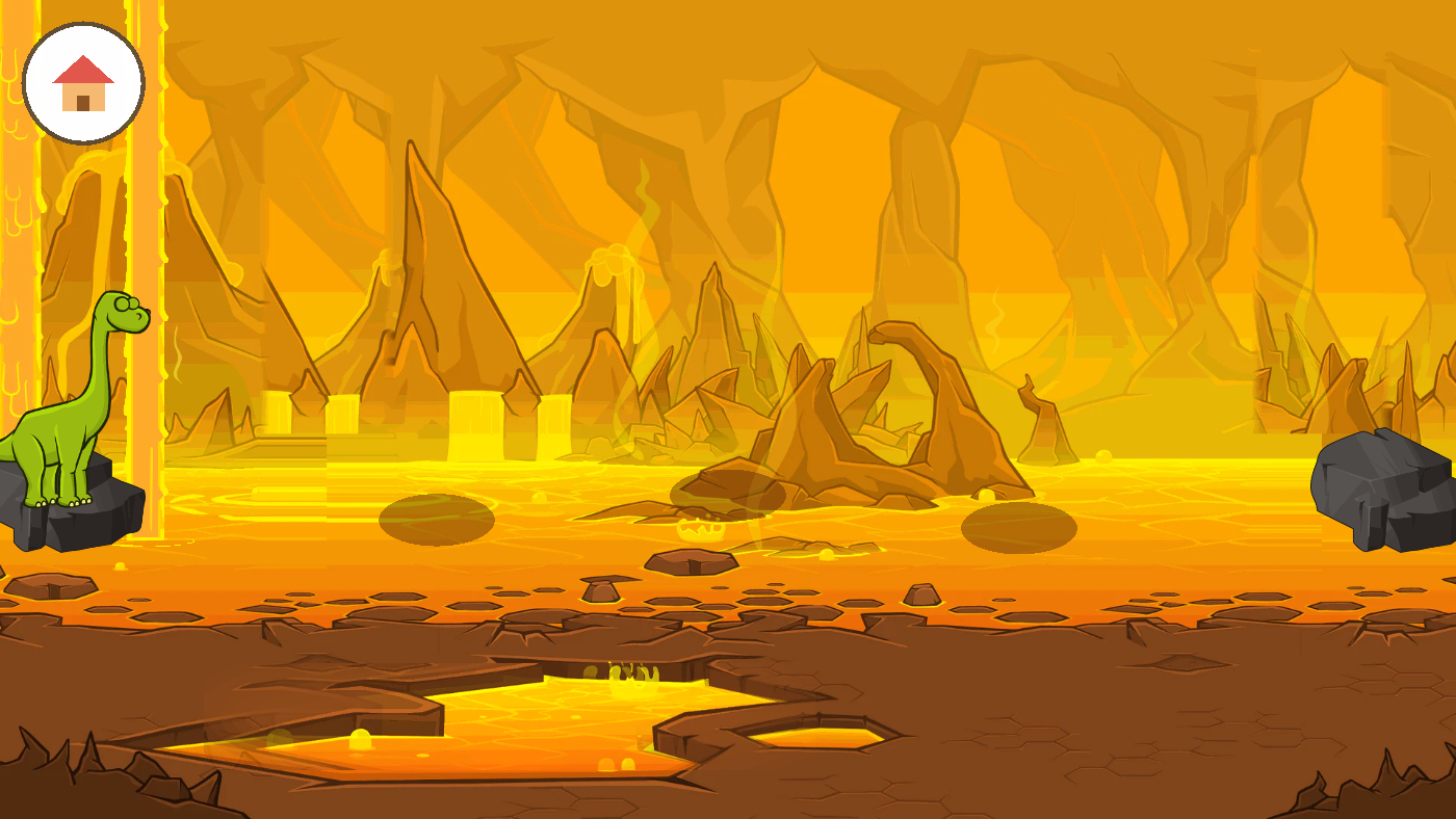 Laying stones across the lava